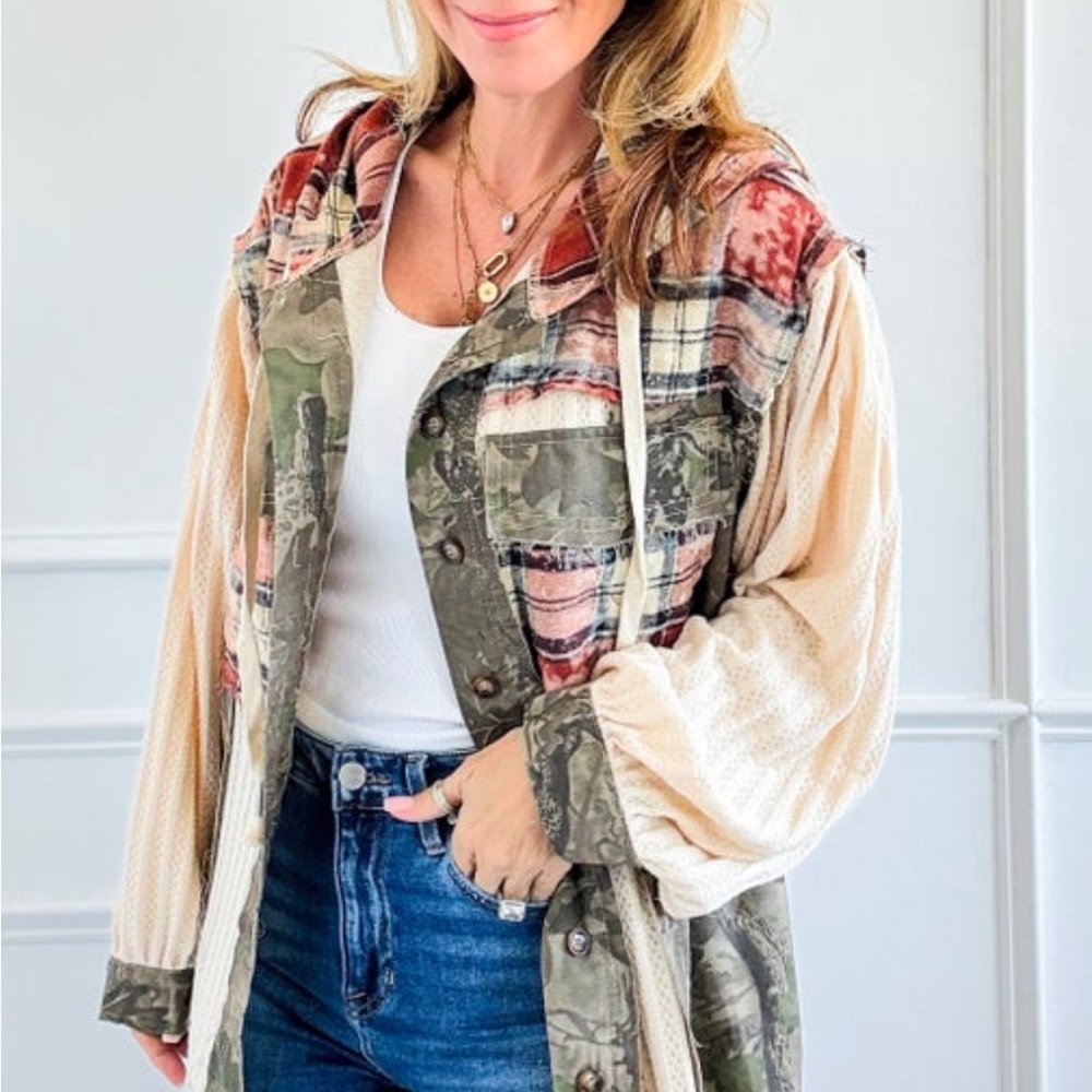 NWT Pol Camo and Plaid Women's Jacket